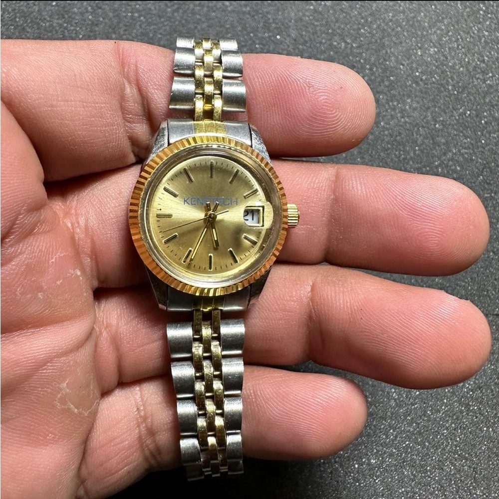 Kenetech Ladies Datejust Presidential Quartz Watch Silver/gold Tone Working